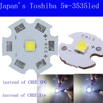 10PCS /50PCS /100 KOZARCEV Japonska Toshiba LED izstrelitev bela 6500K hladno bela 7500k 5W LED in 20 mm PCB namesto CREE XPG XTe led