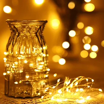 20ps Srebrne Žice LED Niz Luči, Božični Okraski Garland Pravljice Luči za Sobo na Prostem Noel Božič Natalne DIY Poroko Dekor