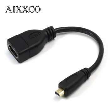 AIXXCO Micro HDMI je združljiv Tip D Moški Ženski Tip A kabel M/F Pretvornika za tablični računalnik tv mobilni telefon 1080P