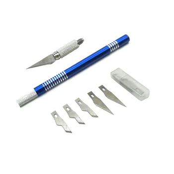 Carving DIY obrti nož + 5 rezilo mobilni telefon, prenosni film model orodje rezalnik za papir obrti nož