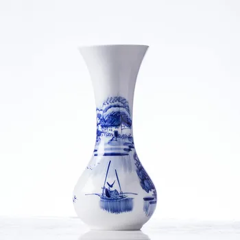Hydroponic Vaza Jingdezhen Bele In Modre Keramike Handpainted Vode Sajenje Vaza Tabela Vaza Iz Porcelana Dekorativne Vaze