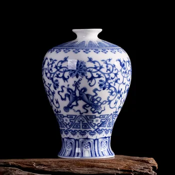 Jingdezhen Starinsko Underglazed Modre In Bele Keramične Vaze Doma Dekoracijo Kristalno Glaze Keramične Vaze Dekoracijo Cvet