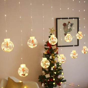 LED Zavese Niz Luči Žogo Santa Claus 2022 Božič, Novo Leto Dekoracijo LED Luči Doma Navidad Tree Okraski