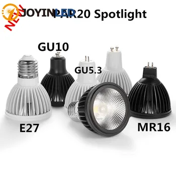 Novi LED Žarometi, GU10 E27 GU5.3 MR16 9W PAR20 Zatemniti Pozornosti 220V Lučka Črno Bel Videz Strop namizne Svetilke