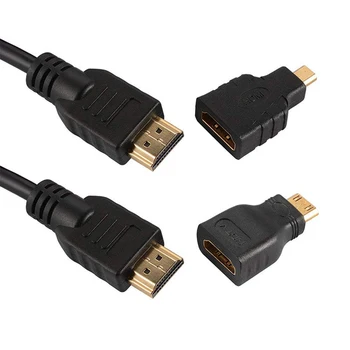 Visoka kakovost Mini HDMI je združljiv adapter Mikro priključek HDMI za 1,5 metrov 4K HD kabel, primeren za PS3 HDTV DVD XBOX PC Pro